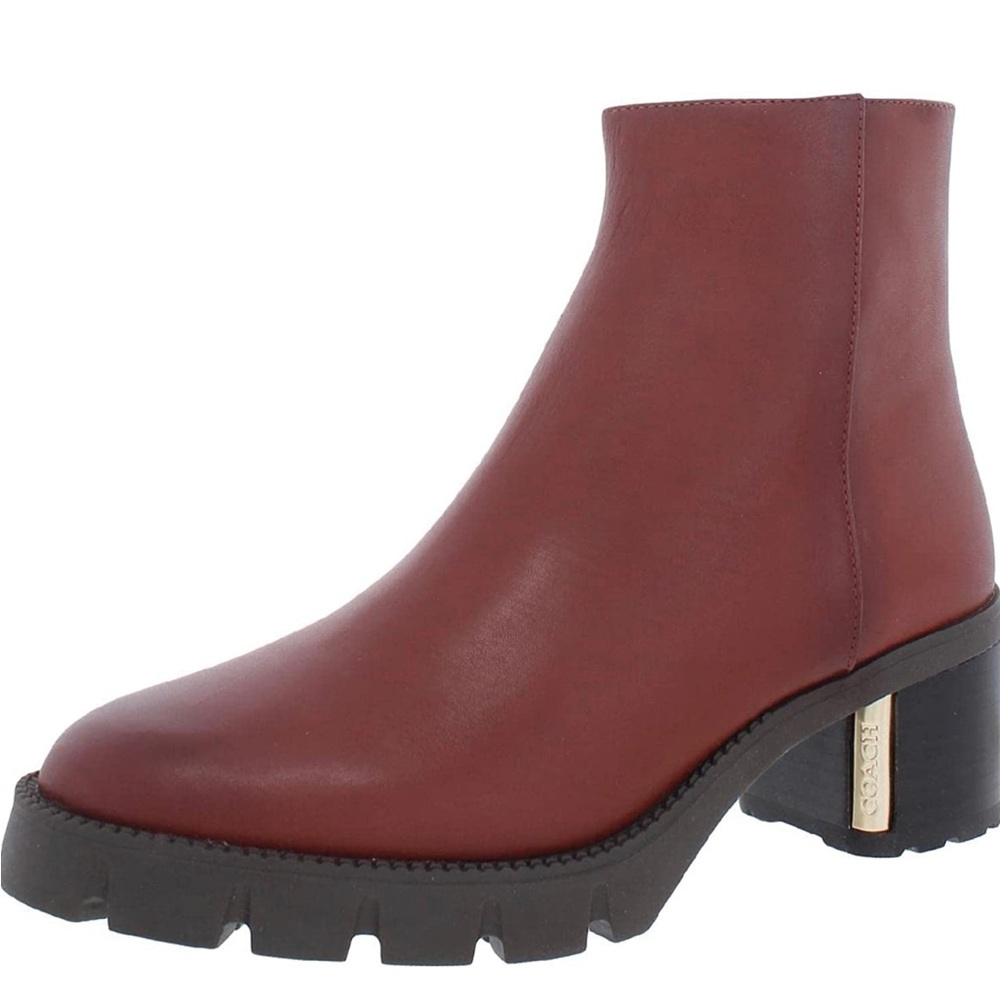 COACH Chrissy Bootie red mocha smooth leather